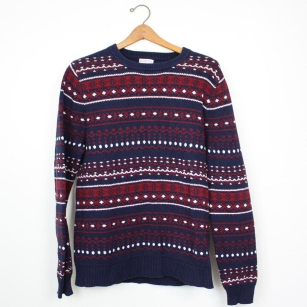 Merona Sweater Men's Size Medium Red and Blue